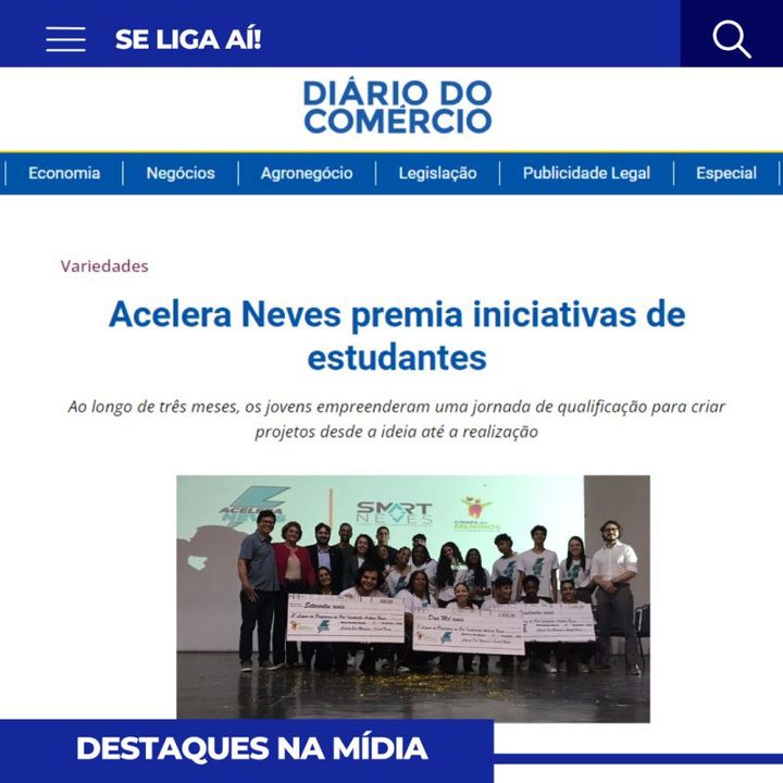Matéria do Diário do Comércio sobre o Acelera Neves