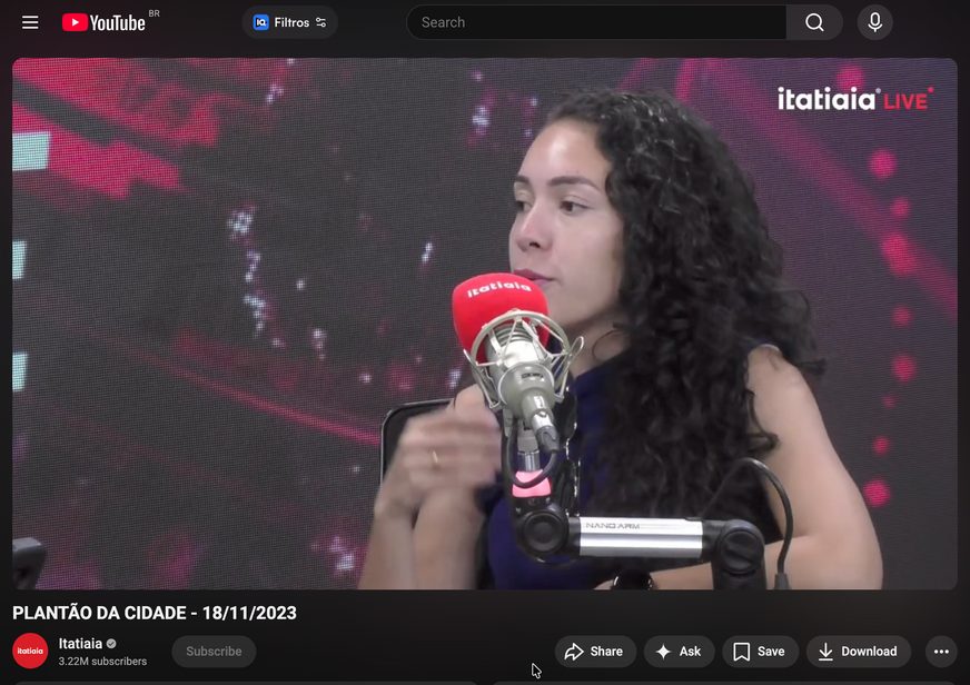 Entrevista de Karina Romano à Rádio Itatiaia