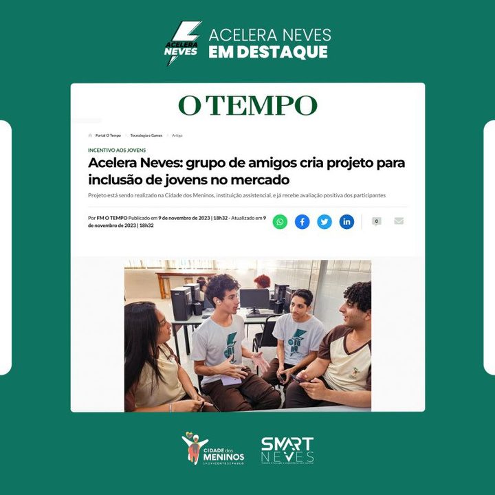 Matéria do jornal O Tempo sobre o Acelera Neves